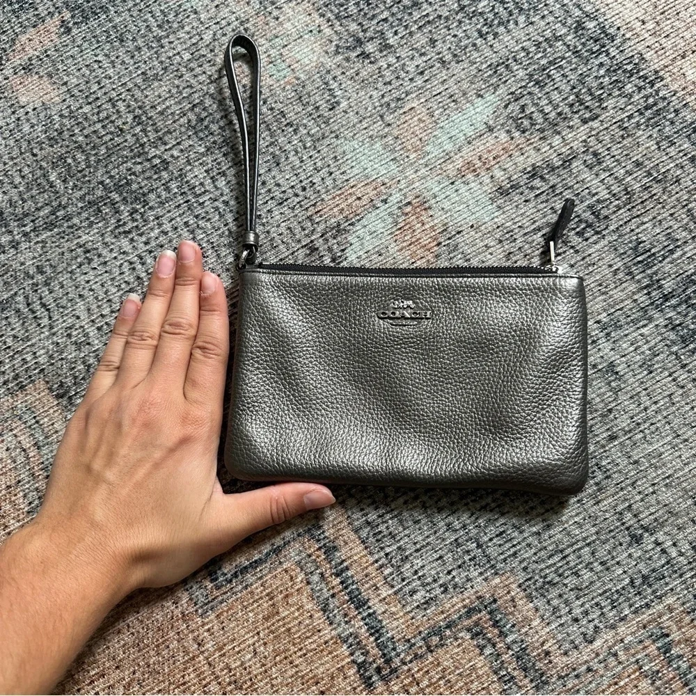 Coach Grey Wristlet Purse
